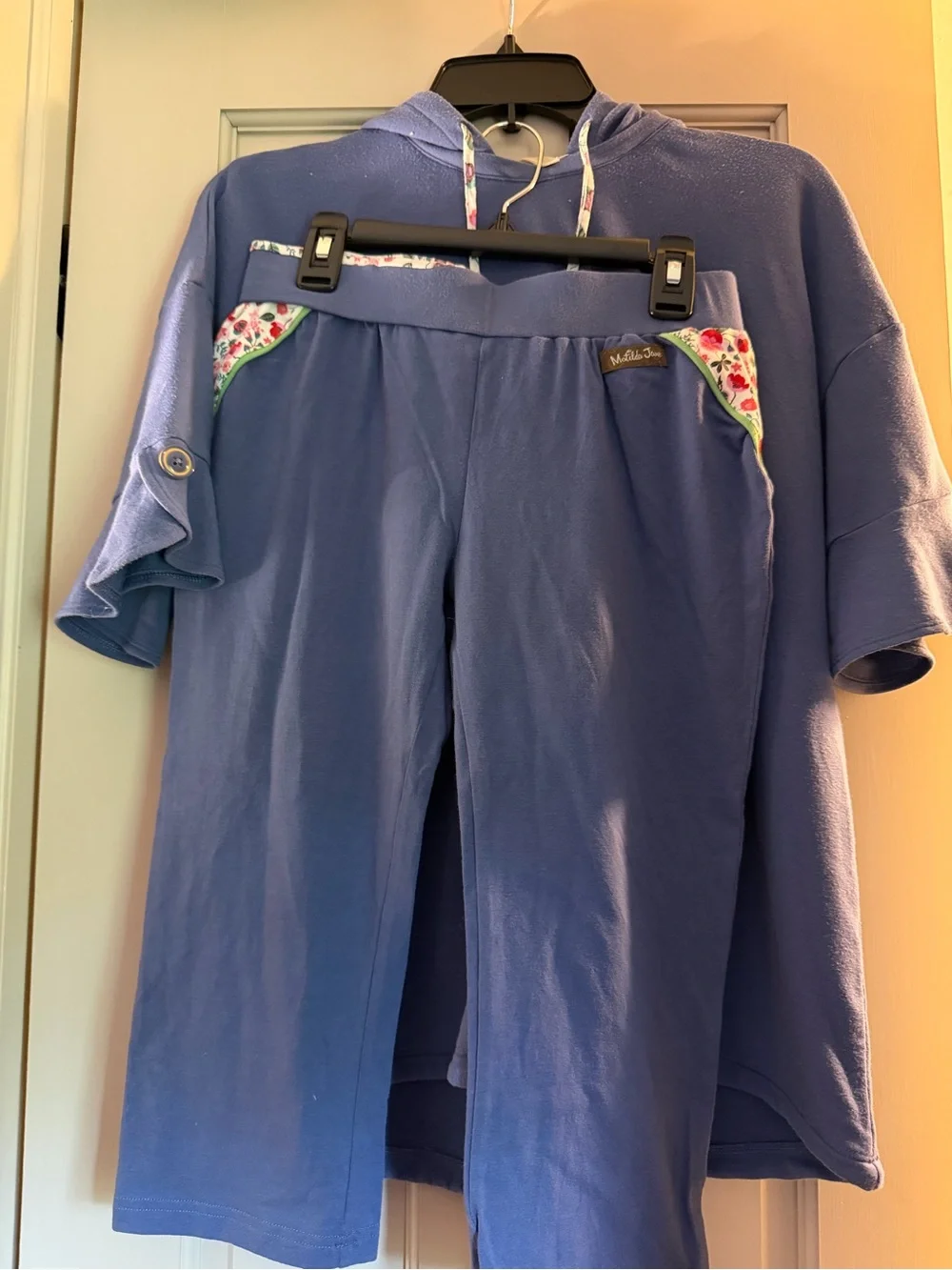 Matilda Jane Women’s Hooded Top and Capri Set in Blue